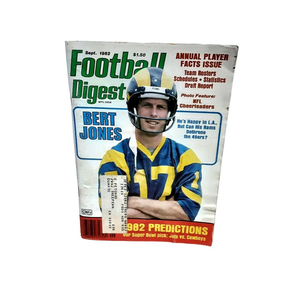 Football Digest Magazine September 1982 Bert Jones Los Angeles Rams
